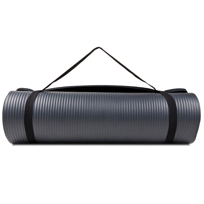 GoFit Fitness Mat with Carrying Strap, Gray (GF-FTMAT)