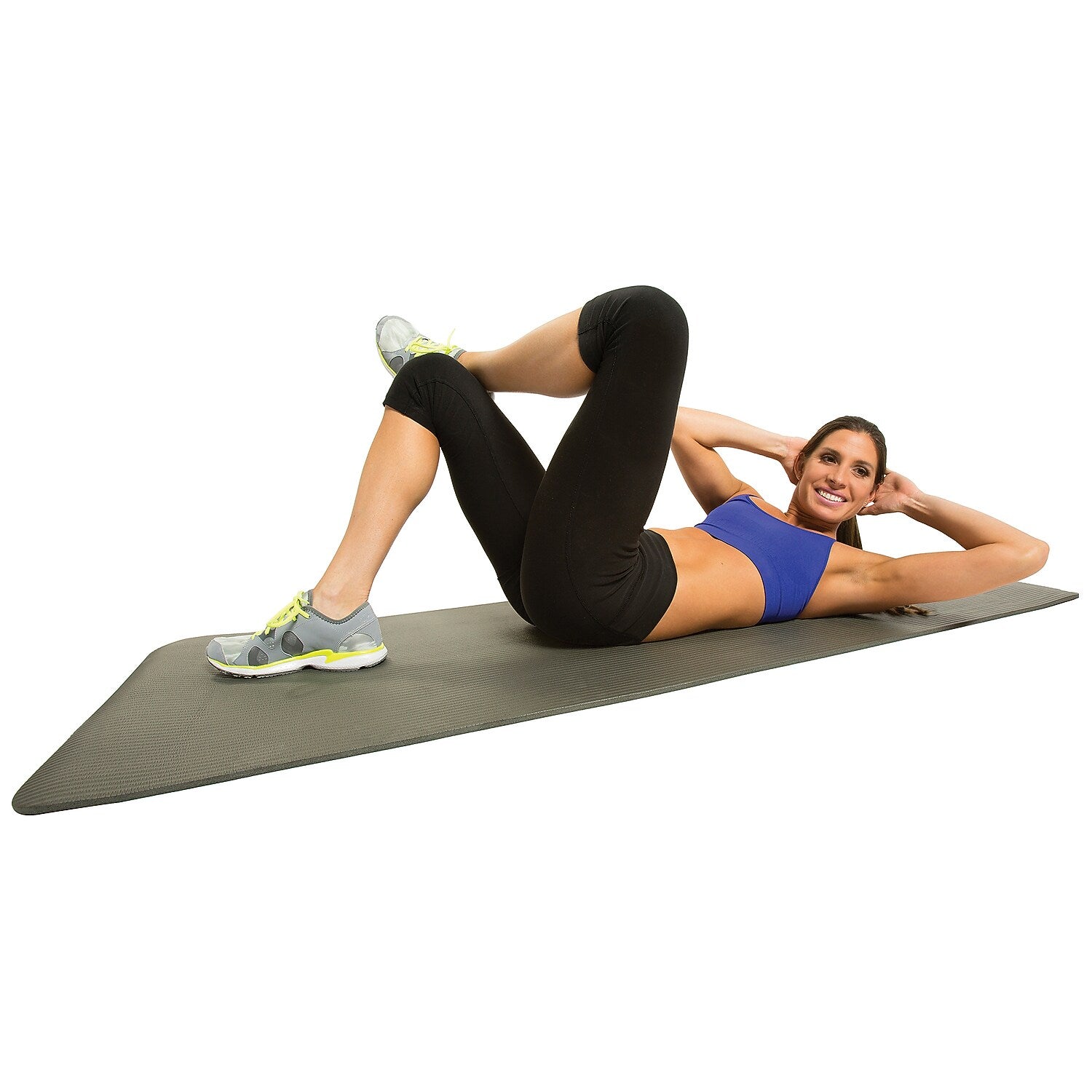 GoFit Fitness Mat with Carrying Strap, Gray (GF-FTMAT)