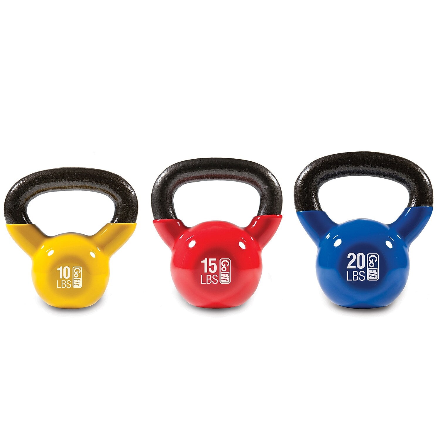 GoFit Ultimate Kettlebell Fit Pack, Multicolored, 3/Pack (GF-KBK3N)