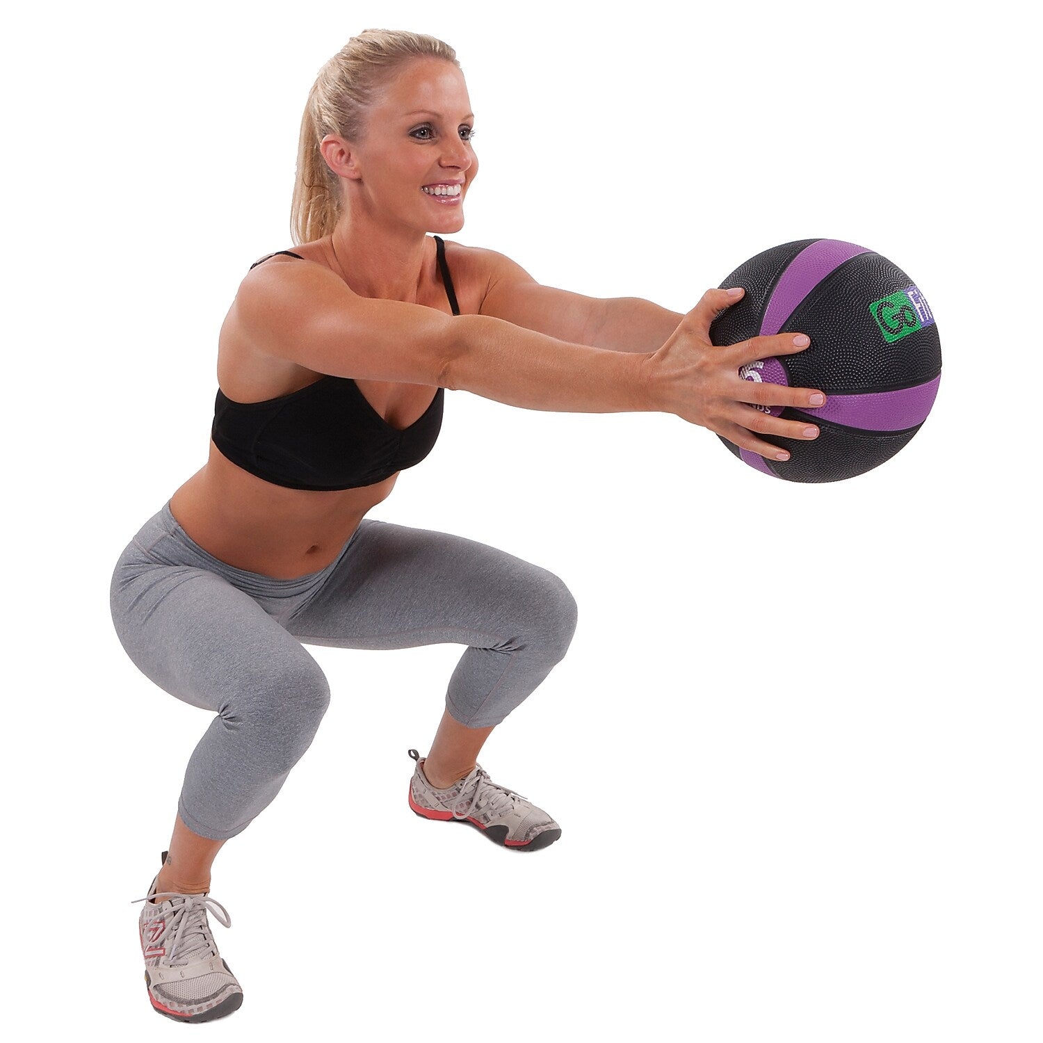 Gofit Medicine Ball, Black/Purple (GF-MB6)