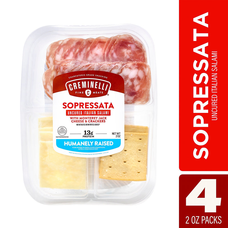 Creminelli Sopressata, Monterey Jack Cheese, Crackers, 0.5, 4/Pack (220-02085)
