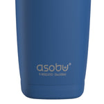 ASOBU 20-Ounce Aquilina Double-Wall-Insulated Stainless Steel Tumbler with Straw, Blue (NA-BF23B)
