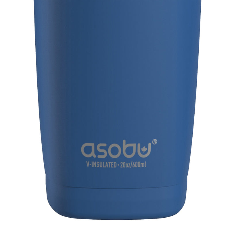 ASOBU 20-Ounce Aquilina Double-Wall-Insulated Stainless Steel Tumbler with Straw, Blue (NA-BF23B)
