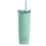 ASOBU 20-Ounce Aquilina Double-Wall-Insulated Stainless Steel Tumbler with Straw, Mint Green (NA-BF23MINT)