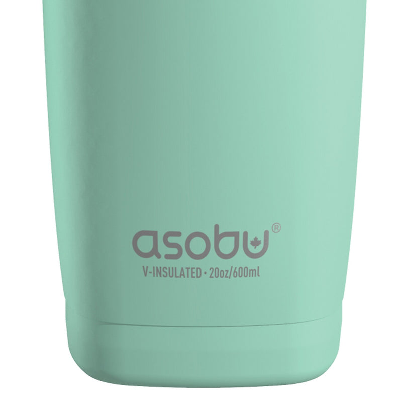 ASOBU 20-Ounce Aquilina Double-Wall-Insulated Stainless Steel Tumbler with Straw, Mint Green (NA-BF23MINT)