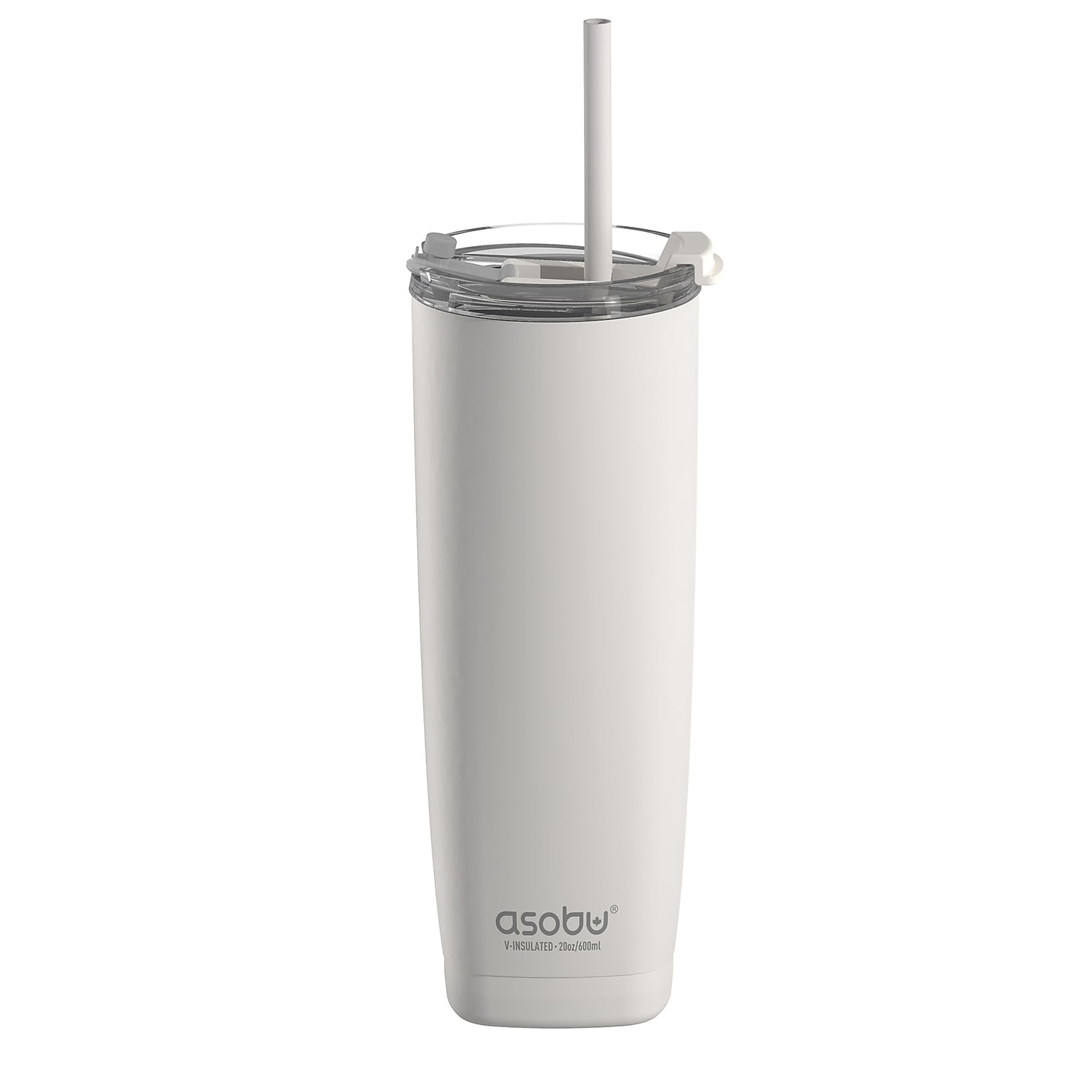 ASOBU 20-Ounce Aquilina Double-Wall-Insulated Stainless Steel Tumbler, White (NA-BF23W)