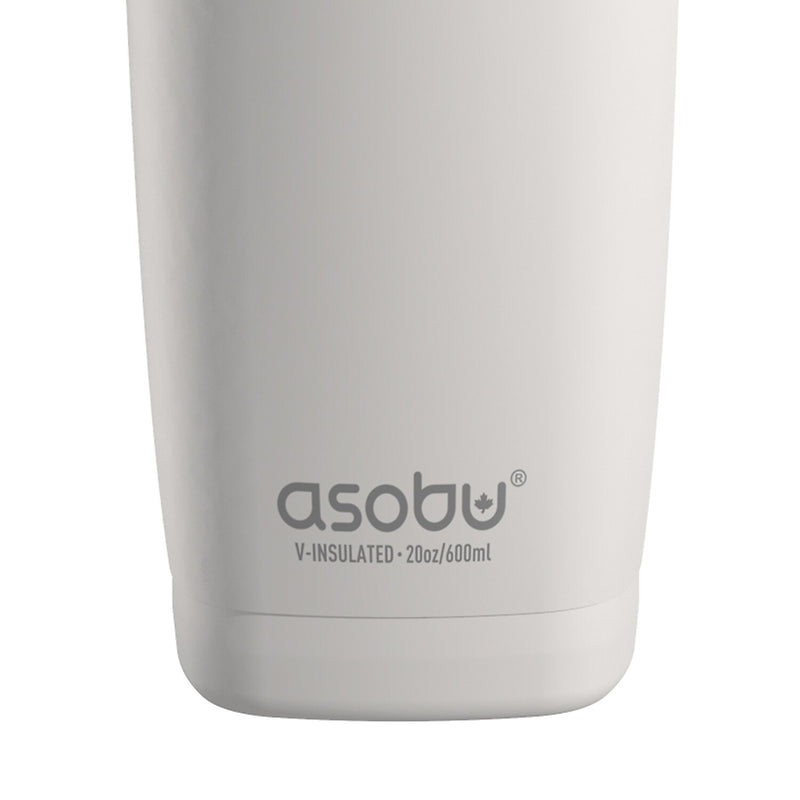 ASOBU 20-Ounce Aquilina Double-Wall-Insulated Stainless Steel Tumbler, White (NA-BF23W)