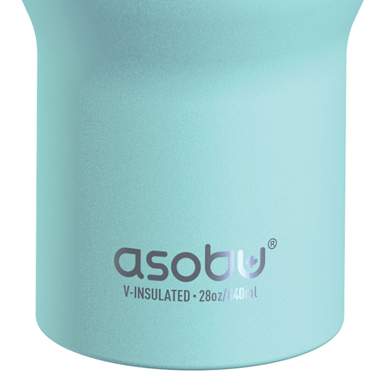 ASOBU Stainless Steel Double Wall Insulated Travel Mug, 28 oz., Teal (ADNANASM35TEAL)