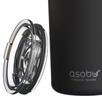 ASOBU Stainless Steel Double Wall Insulated Travel Mug, 20 oz., Black (ADNANASM90BK)