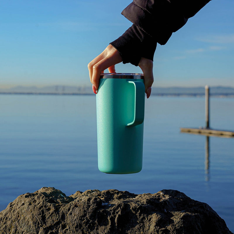 ASOBU Stainless Steel Double Wall Insulated Travel Mug, 20 oz., Mint (ADNANASM90MINT)