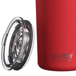 ASOBU Stainless Steel Double Wall Insulated Travel Mug, 20 oz., Red (ADNANASM90R)