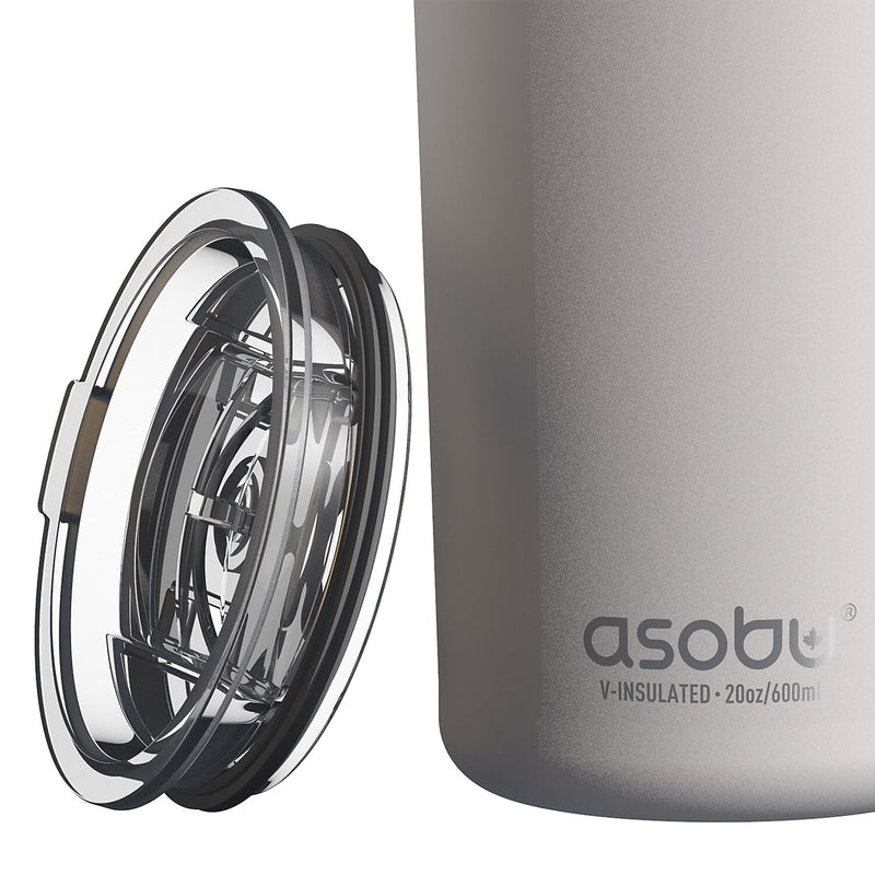 ASOBU Stainless Steel Double Wall Insulated Travel Mug, 20 oz., White (ADNANASM90W)
