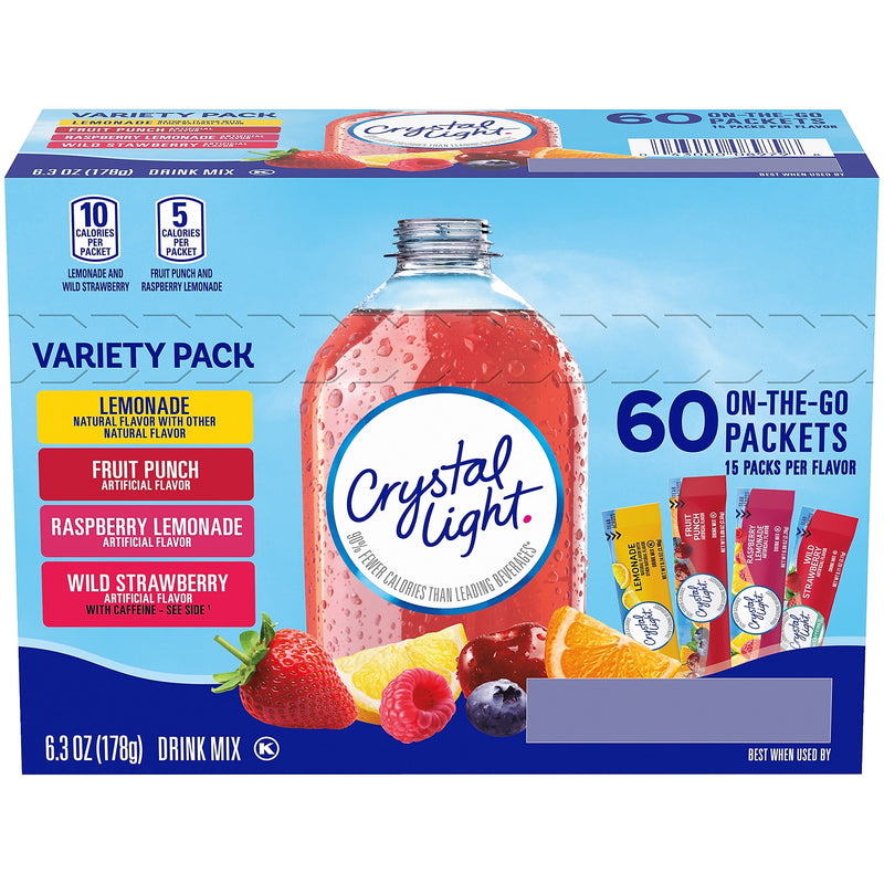 Crystal Light Sugar-Free Variety Pack, 60 Packets/Pack (220-02054)