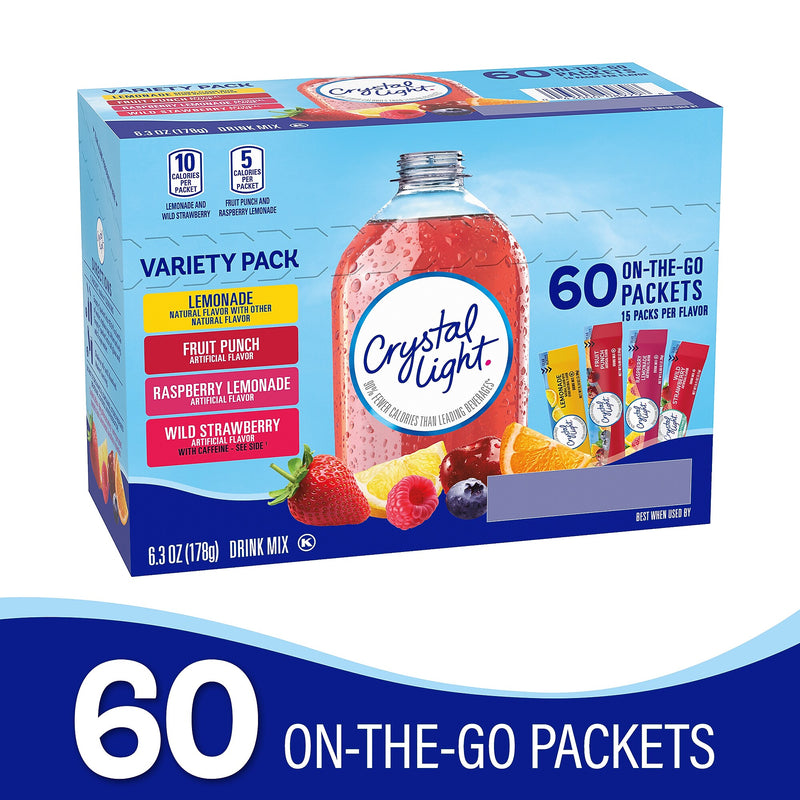 Crystal Light Sugar-Free Variety Pack, 60 Packets/Pack (220-02054)