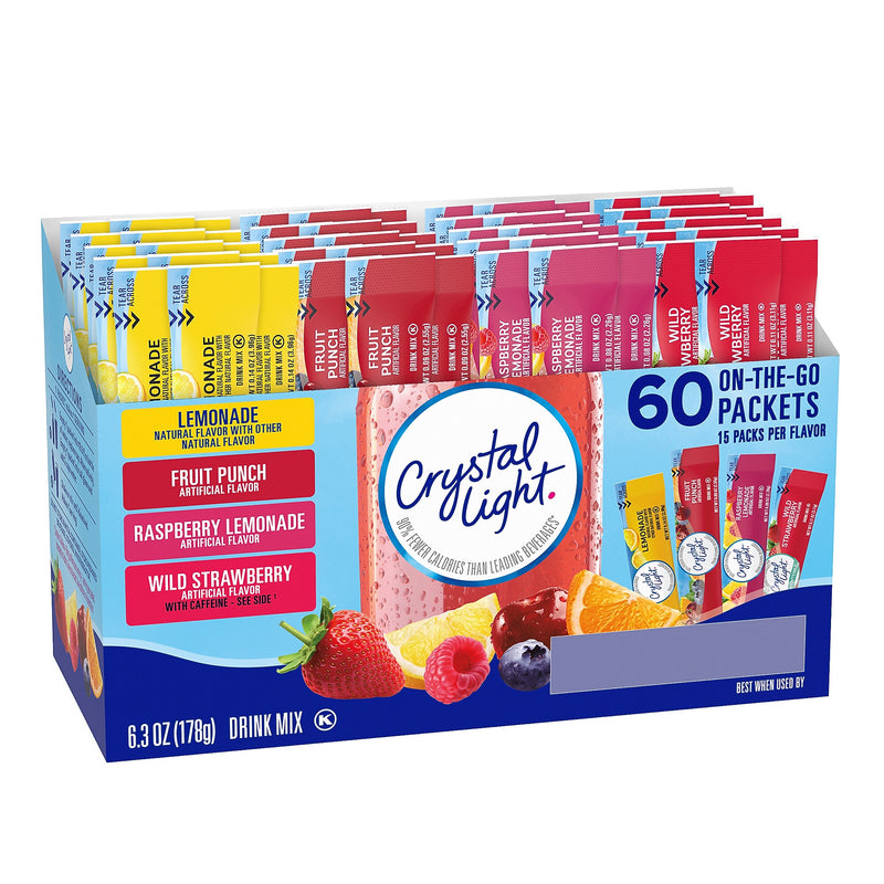 Crystal Light Sugar-Free Variety Pack, 60 Packets/Pack (220-02054)