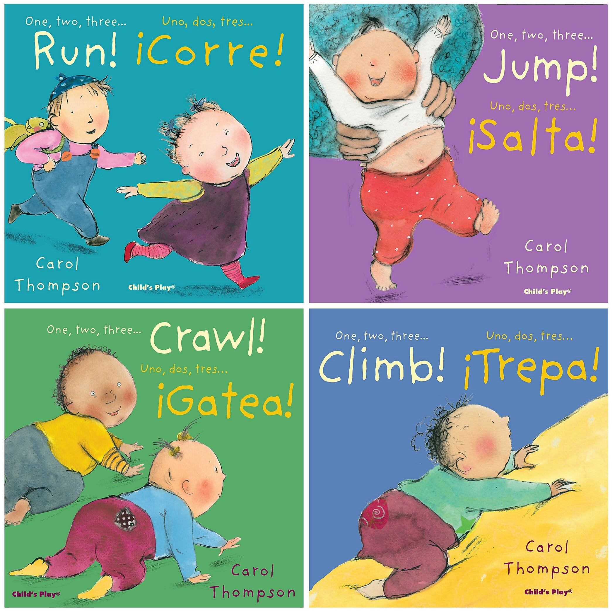 Child's Play Little Movers Bilingual Board Books, Set of 4 (CPYCPLM)