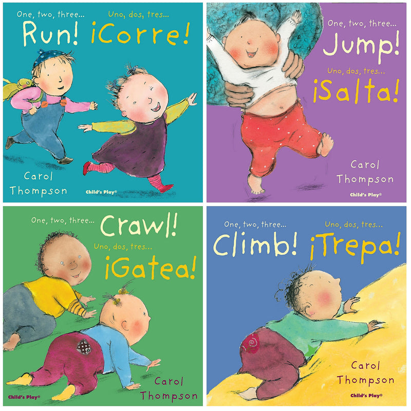 Child's Play Little Movers Bilingual Board Books, Set of 4 (CPYCPLM)