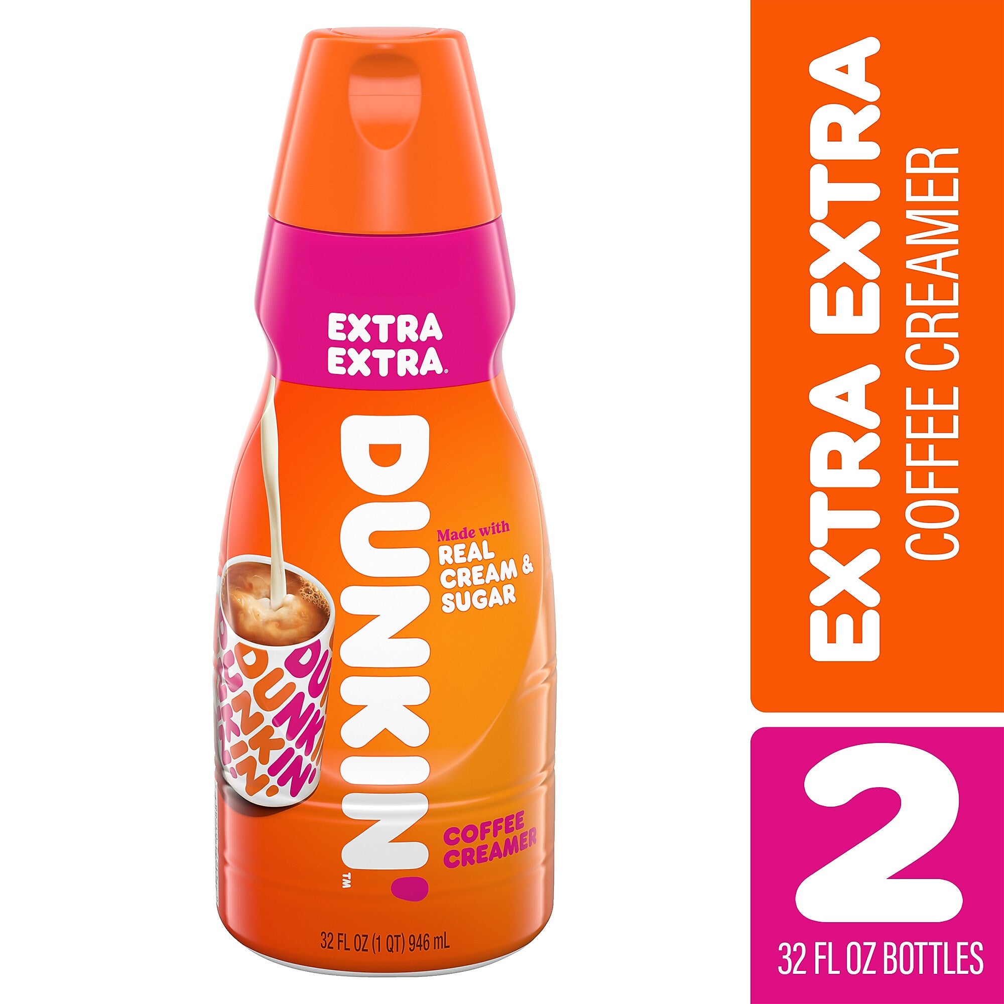 Dunkin' Original Liquid Coffee Creamer, 32 oz., 2/Pack (600-00280)