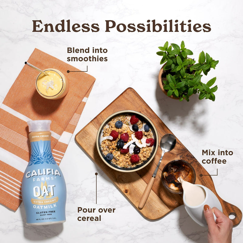 Califia Farms Extra Creamy Oatmilk, 48 oz., 2/Pack (600-00283)