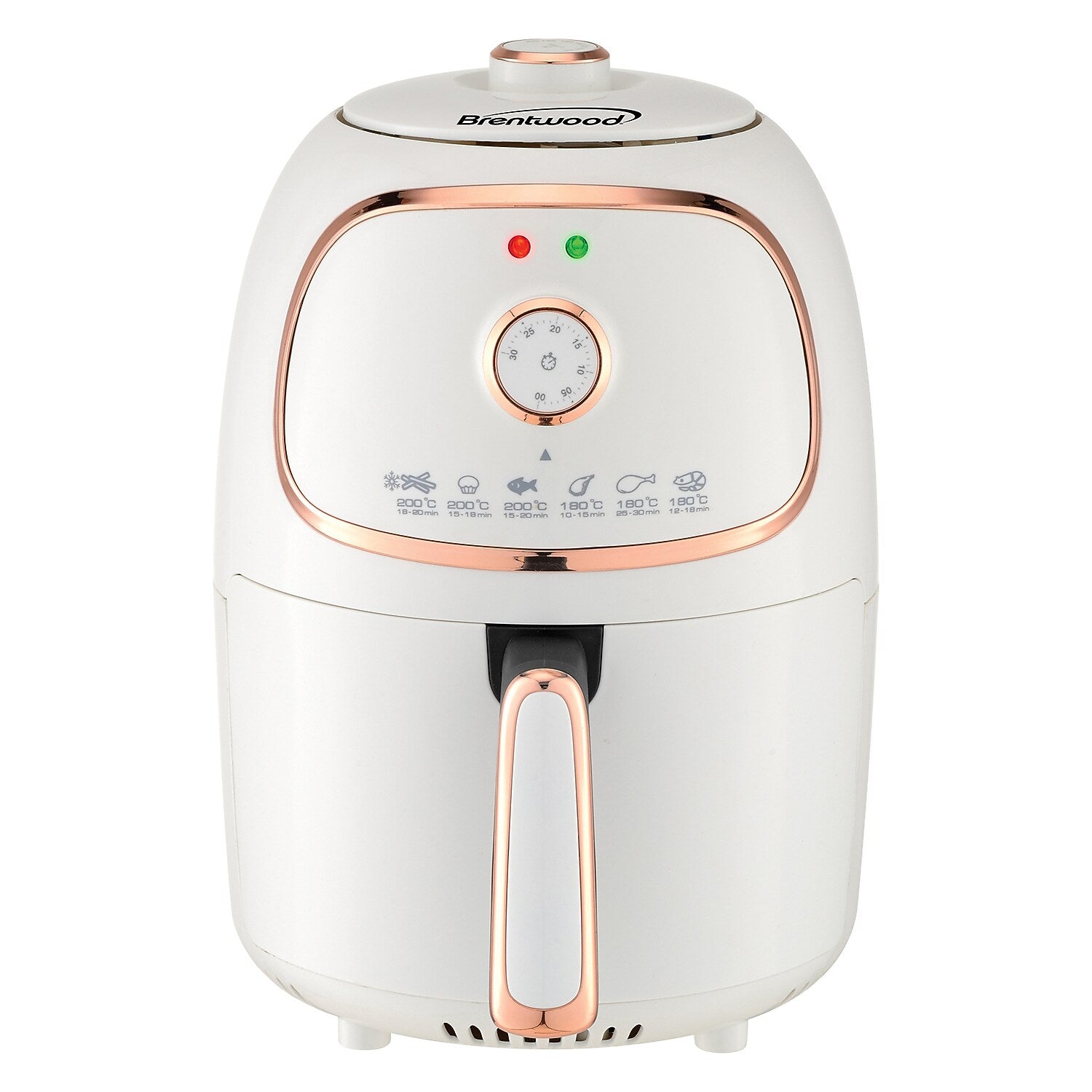 Brentwood 2-Qt. 1,200-Watt Electric Air Fryer with Timer and Temperature Control (White), (AF-202W)