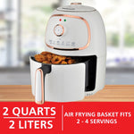 Brentwood 2-Qt. 1,200-Watt Electric Air Fryer with Timer and Temperature Control (White), (AF-202W)