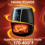Brentwood 4-Qt. 1,400-Watt Electric Digital Air Fryer, (AF-400DBK)