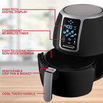 Brentwood 4-Qt. 1,400-Watt Electric Digital Air Fryer, (AF-400DBK)