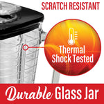 Brentwood 42-Oz. Blender Glass Jar Replacement, Black (P-OST722)