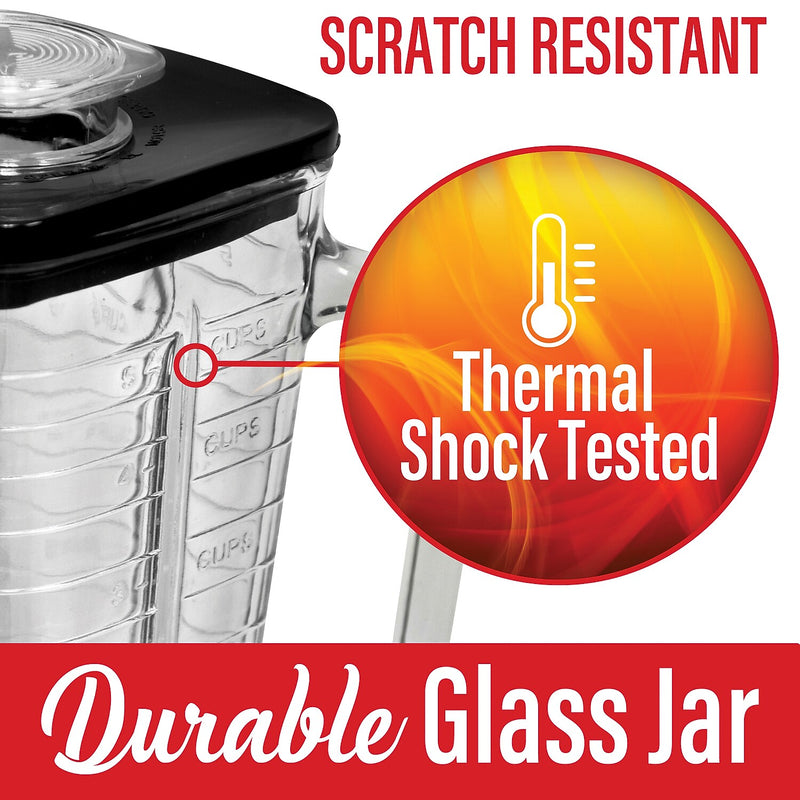 Brentwood 42-Oz. Blender Glass Jar Replacement, Black (P-OST722)