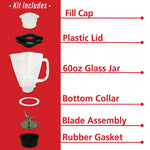 Brentwood 60-Oz. Blender Glass Jar Replacement, Black (P-OST723)