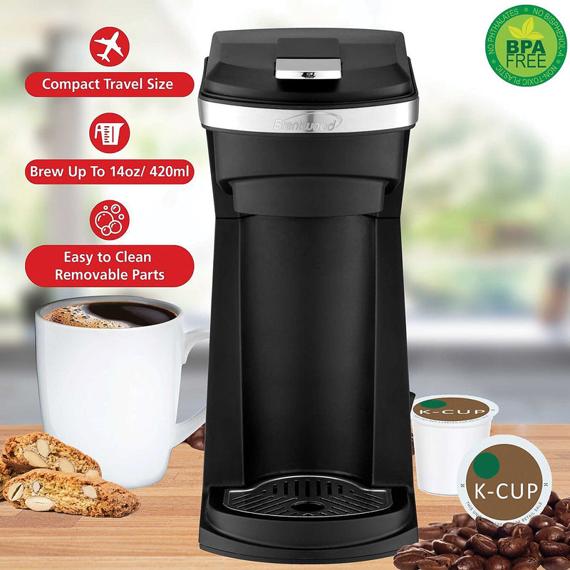 Brentwood Single-Serve Coffee Maker, Black (TS-1101BK)