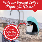 Brentwood Single-Serve Coffee Maker with Mug, Blue (TS-112BL)