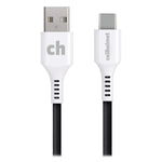 cellhelmet Charge and Sync USB-C to USB-A Round Cable, 10' (CABLE-C-A-10-R-G)