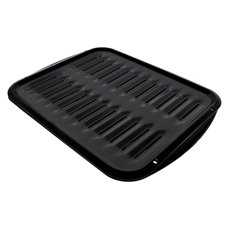 Certified Appliance Accessories Heavy-Duty Porcelain 16-In. x 12.75-In. Broiler Pan & Grill Set Black (50016)