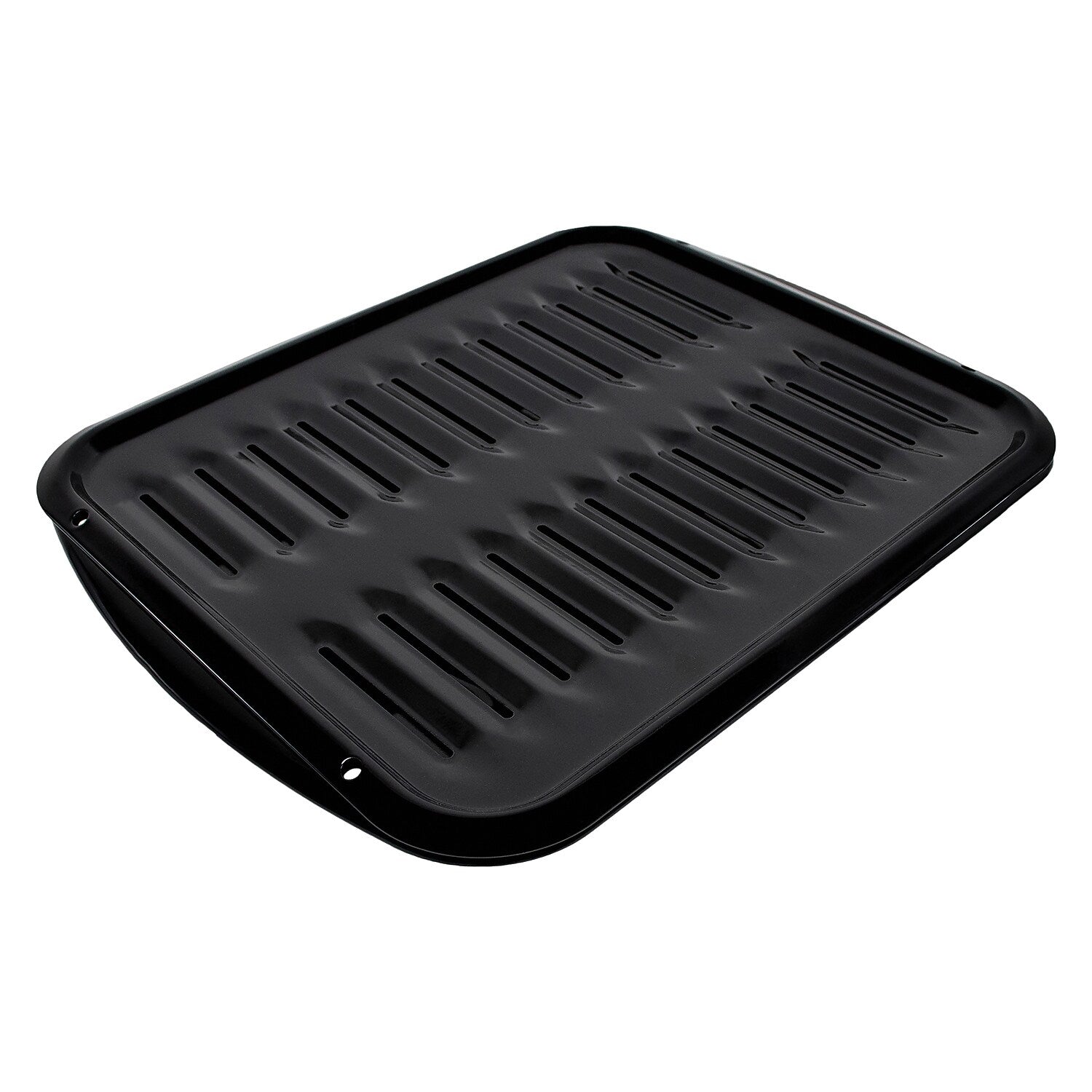 Certified Appliance Accessories Heavy-Duty Porcelain 16-In. x 12.75-In. Broiler Pan & Grill Set Black (50016)