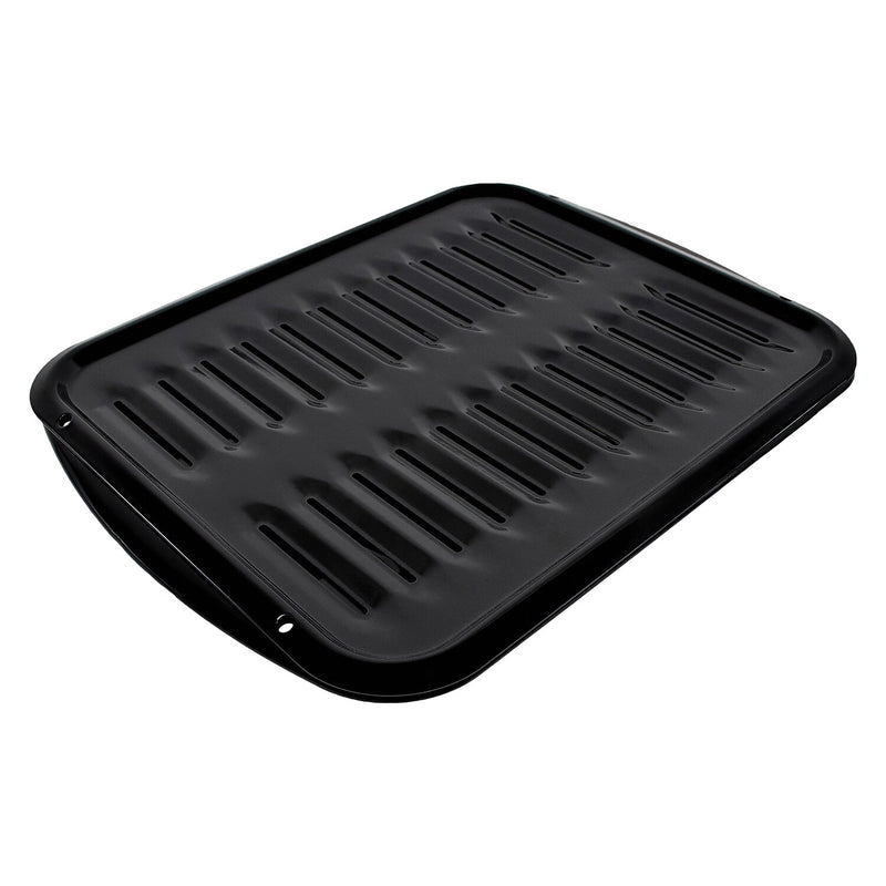 Certified Appliance Accessories Heavy-Duty Porcelain 16-In. x 12.75-In. Broiler Pan & Grill Set Black (50016)