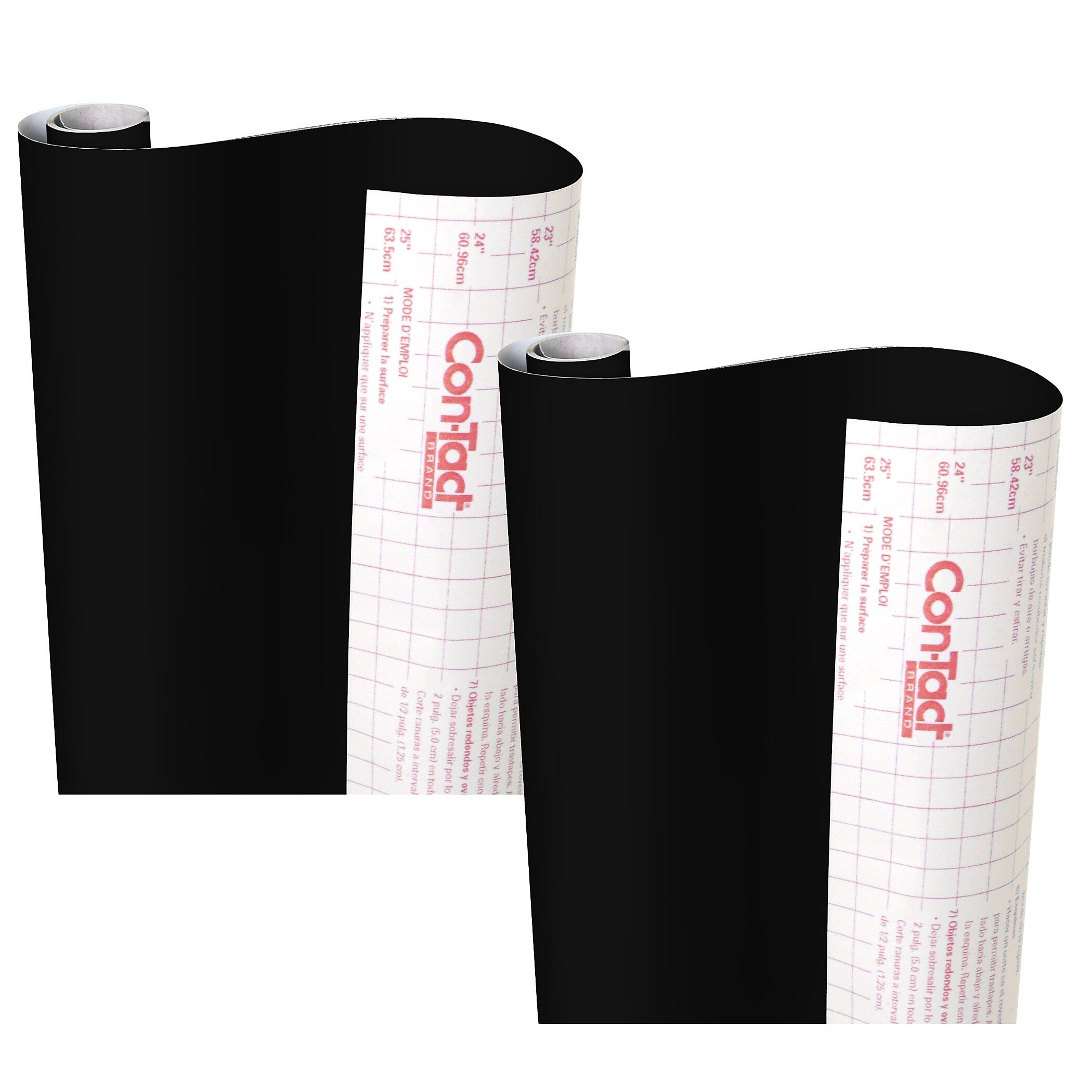 Kittrich Con-Tact Creative Covering Adhesive Covering, 18" x 16', Black, 2 Rolls/Bundle (KIT16FC9A93206-2)