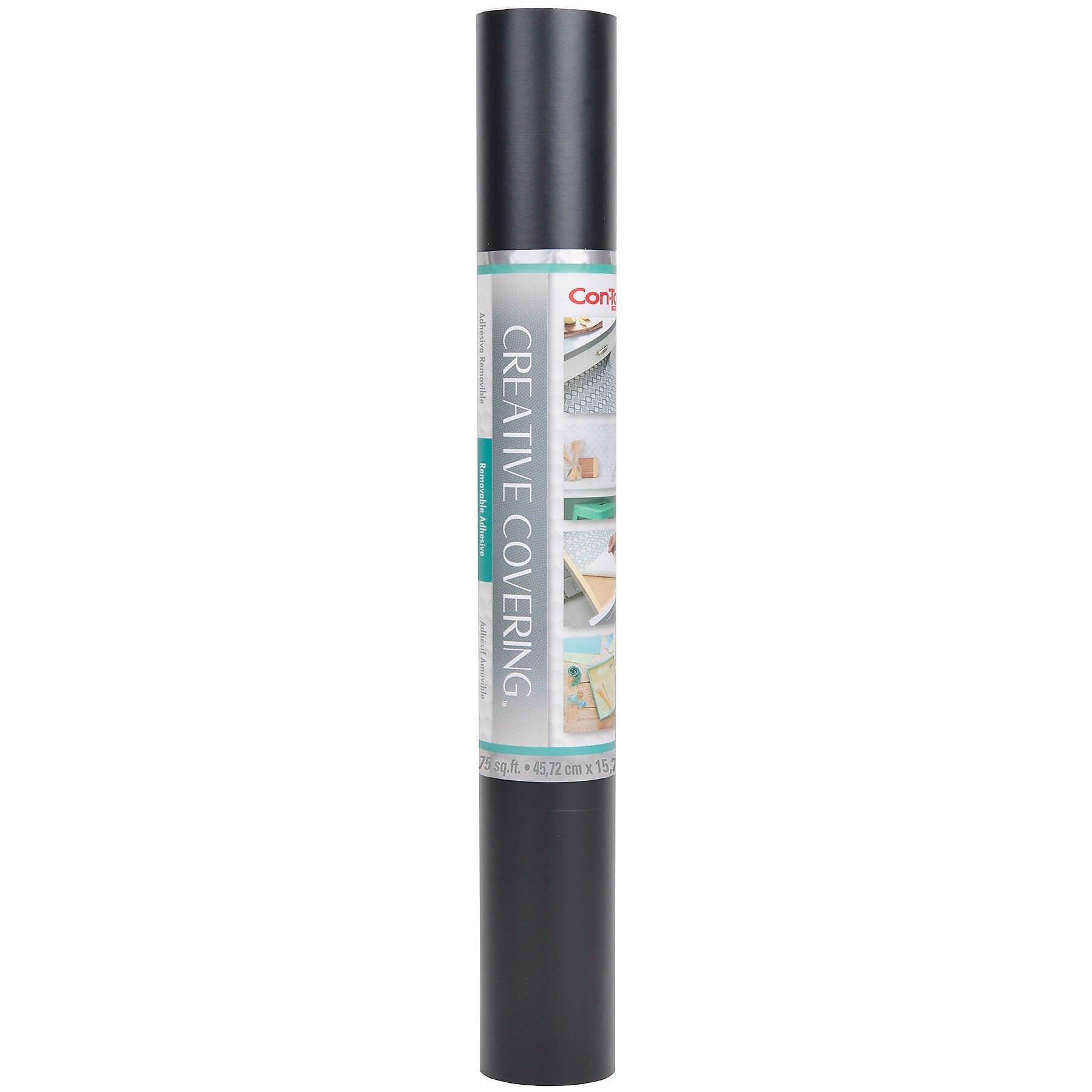 Con-Tact® Creative Covering™ Adhesive Covering, 18" x 50', Black, 1 Roll (KIT50FC9A93606)