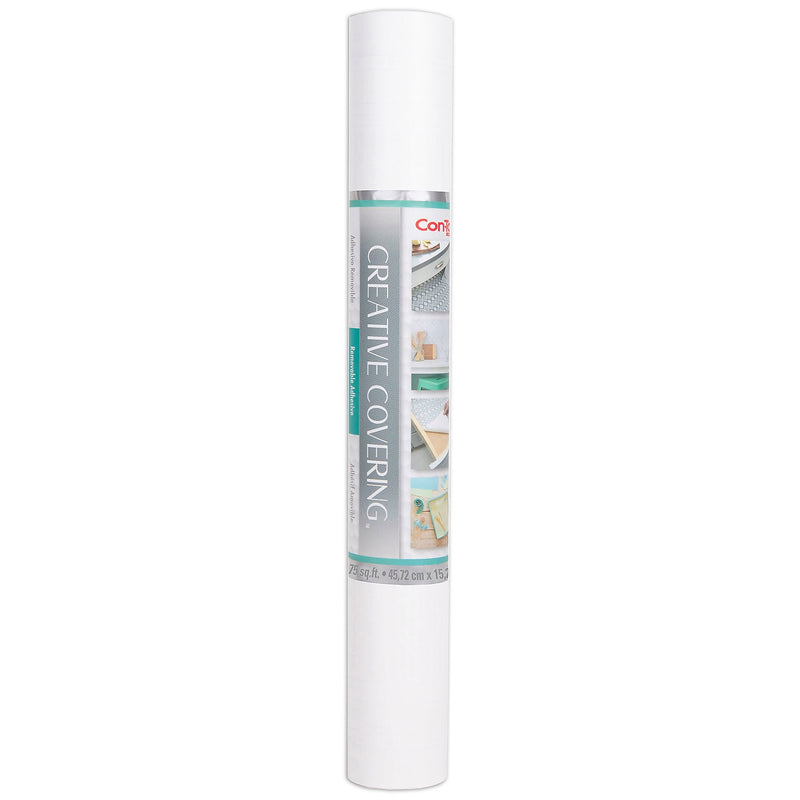 Con-Tact® Creative Covering™ Adhesive Covering, 18" x 50', White, 1 Roll (KIT50FC9A95606)
