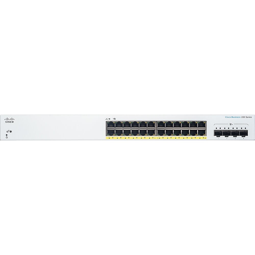 Cisco 220 24-Port Gigabit Ethernet Managed Switch, Silver (CBS22024FP4XNA)