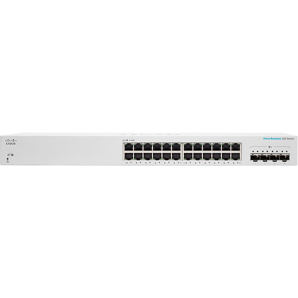 Cisco 220 24-Port Gigabit Ethernet Managed Switch, Silver (CBS22024T4XNA)