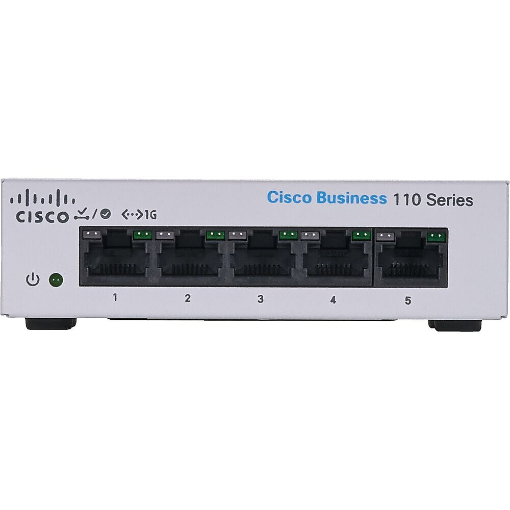 Cisco 110 5-Port Gigabit Ethernet Unmanaged Switch, Silver (CBS1105TDNA)