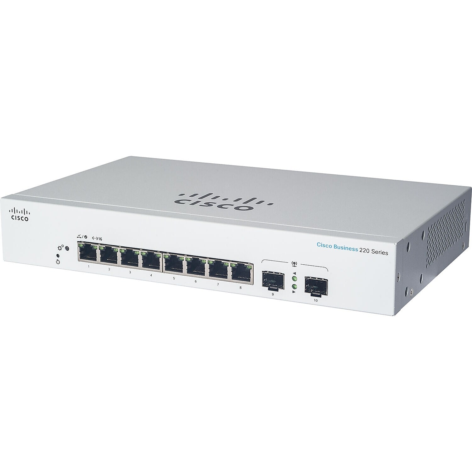 Cisco 220 8-Port Gigabit Ethernet Managed Switch, Silver (CBS2208FPE2GNA)