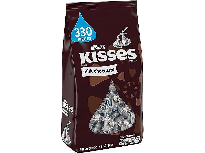 HERSHEY'S KISSES Milk Chocolate Pieces, 56 oz., 330/Bag (HEC12295)