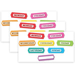 Ashley Productions Magnetic Die-Cut Timesavers & Labels, Days of the Week, Assorted Colors, 8 Per Pack, 3 Packs