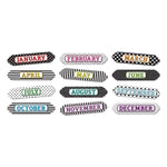 Ashley Productions Magnetic Die-Cut Timesavers & Labels, Months of the Year, Assorted Patterns, 12 Per Pack, 3 Packs