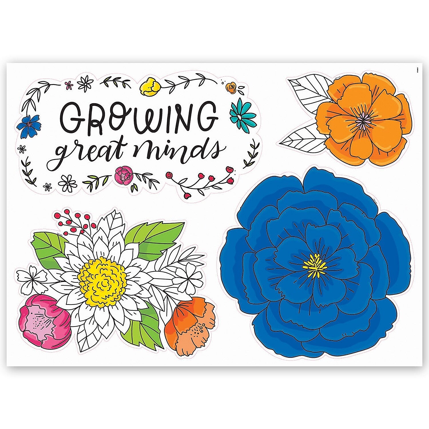 Creative Teaching Press Bright Blooms Blooming Minds Bulletin Board Set, 20/Set (CTP10690)