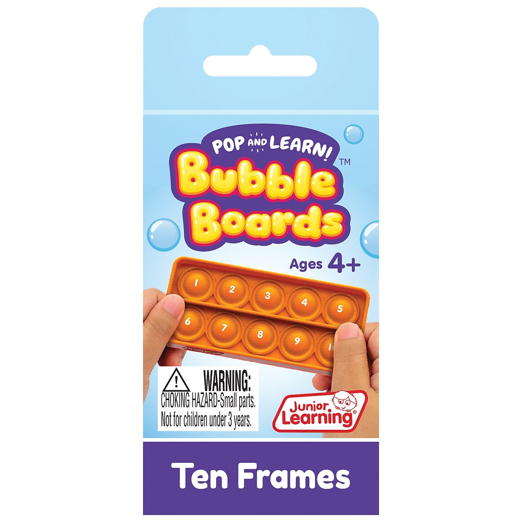Junior Learning Ten Frames Pop and Learn Bubble Boards, 4/Pack (JRL673)