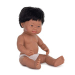 MINILAND Anatomically Correct 15" Baby Doll, Down Syndrome Hispanic Boy (MLE31237)