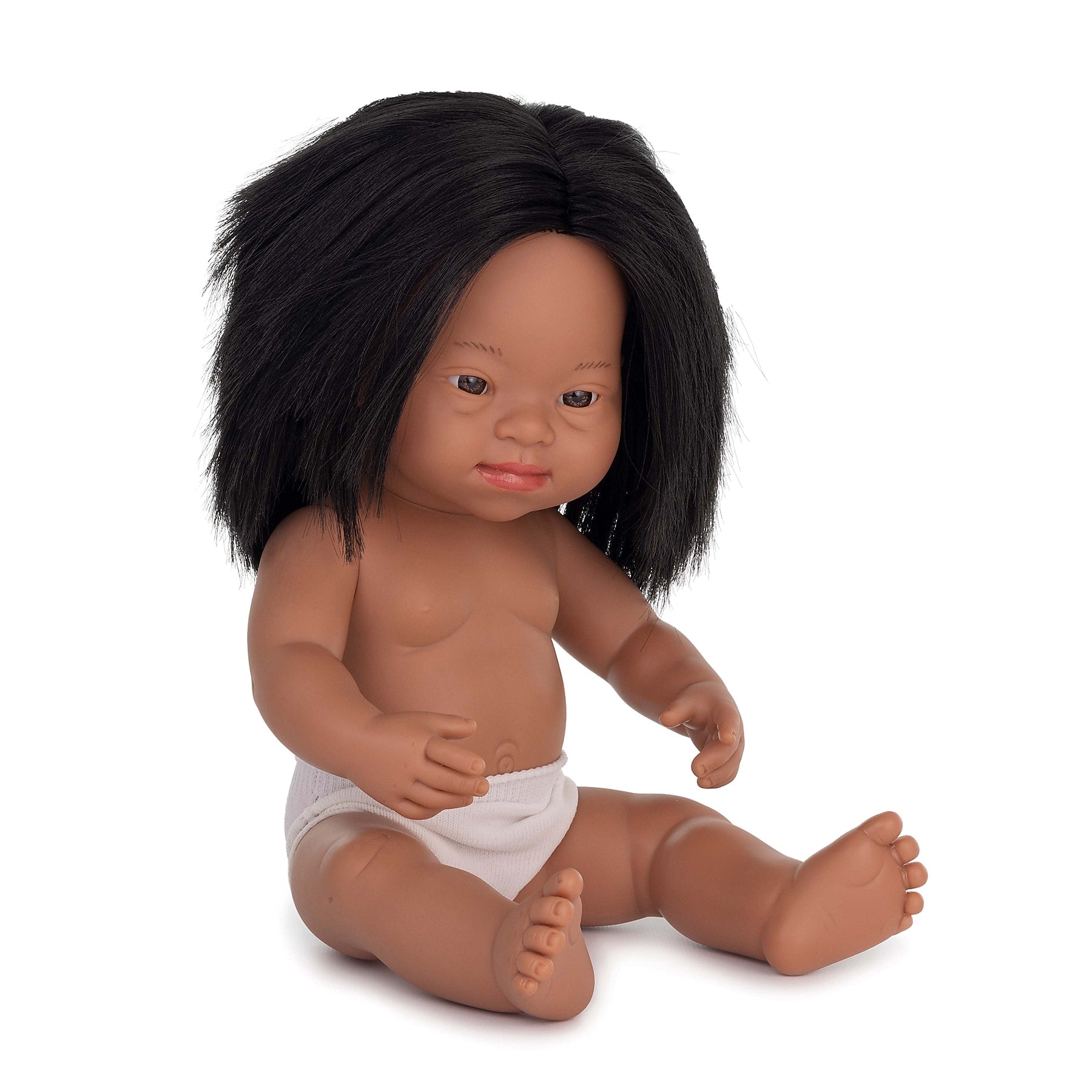 MINILAND Anatomically Correct 15" Baby Doll, Down Syndrome Hispanic Girl (MLE31238)